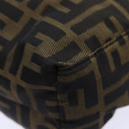 FENDI Zucca Canvas Hand Bag Brown Black Silver86924