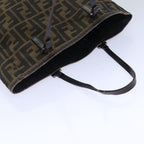 FENDI Zucca Canvas Hand Bag Brown Black Silver86924