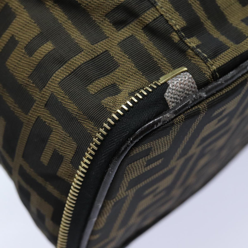 FENDI Zucca Canvas Vanity Pouch Brown Black gold86934