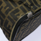 FENDI Zucca Canvas Vanity Pouch Brown Black gold86934