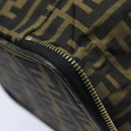 FENDI Zucca Canvas Vanity Pouch Brown Black gold86934