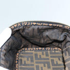 FENDI Zucca Canvas Vanity Pouch Brown Black gold86934