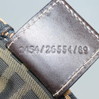 FENDI Zucca Canvas Vanity Pouch Brown Black gold86934