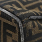 FENDI Zucca Canvas Vanity Pouch Brown Black gold86935