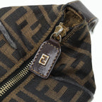 FENDI Zucca Canvas Vanity Pouch Brown Black gold86935