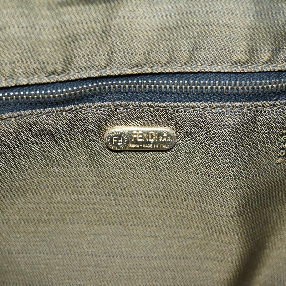 FENDI Zucca Canvas Vanity Pouch Brown Black gold86935