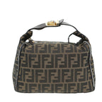 FENDI Zucca Canvas Vanity Pouch Brown Black gold86935