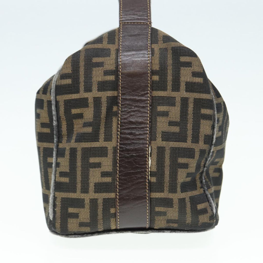 FENDI Zucca Canvas Vanity Pouch Brown Black gold86935