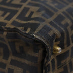 FENDI Zucca Canvas Hand Bag Brown Black gold86939