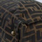 FENDI Zucca Canvas Hand Bag Brown Black gold86939