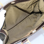 FENDI Zucca Canvas Hand Bag Brown Black gold86939