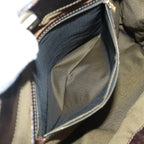 FENDI Zucca Canvas Hand Bag Brown Black gold86939