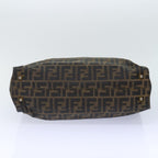 FENDI Zucca Canvas Hand Bag Brown Black gold86939