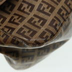 FENDI Zucchino Canvas Mamma Baguette Shoulder Bag Gold Beige86941