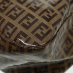 FENDI Zucchino Canvas Mamma Baguette Shoulder Bag Gold Beige86941