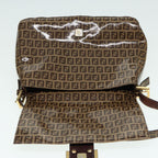 FENDI Zucchino Canvas Mamma Baguette Shoulder Bag Gold Beige86941