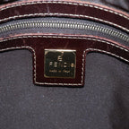FENDI Zucchino Canvas Mamma Baguette Shoulder Bag Gold Beige86941