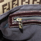 FENDI Zucchino Canvas Mamma Baguette Shoulder Bag Gold Beige86941