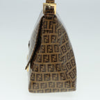 FENDI Zucchino Canvas Mamma Baguette Shoulder Bag Gold Beige86941