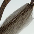 FENDI Zucchino Canvas Mamma Baguette Shoulder Bag Gold Beige86941