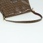 FENDI Zucchino Canvas Mamma Baguette Shoulder Bag Gold Beige86941