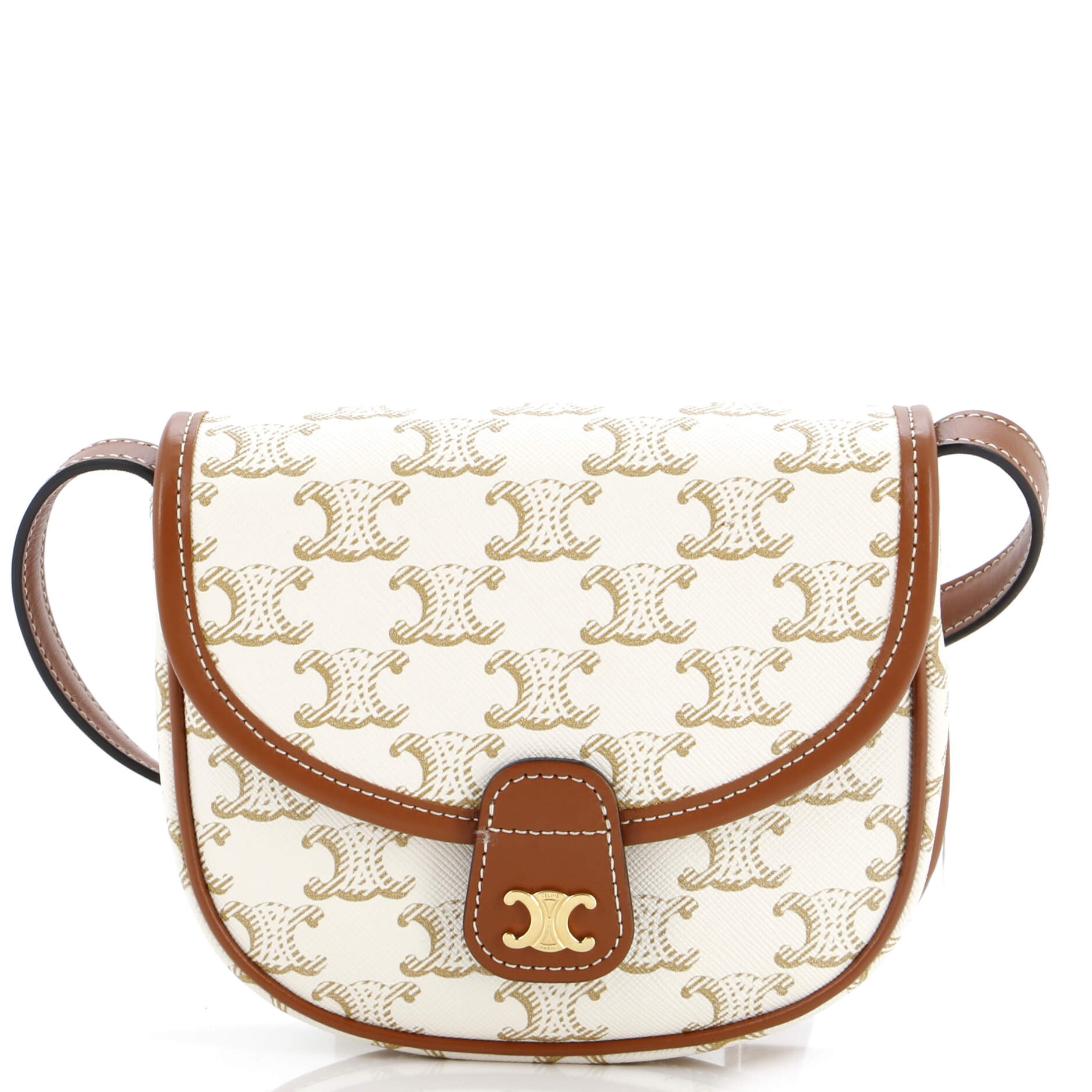 Celine Besace Flap Bag Triomphe Coated Canvas Mini