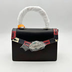 GUCCI Snakeskin Calfskin Lilith Shoulder Bag Black 2505142322