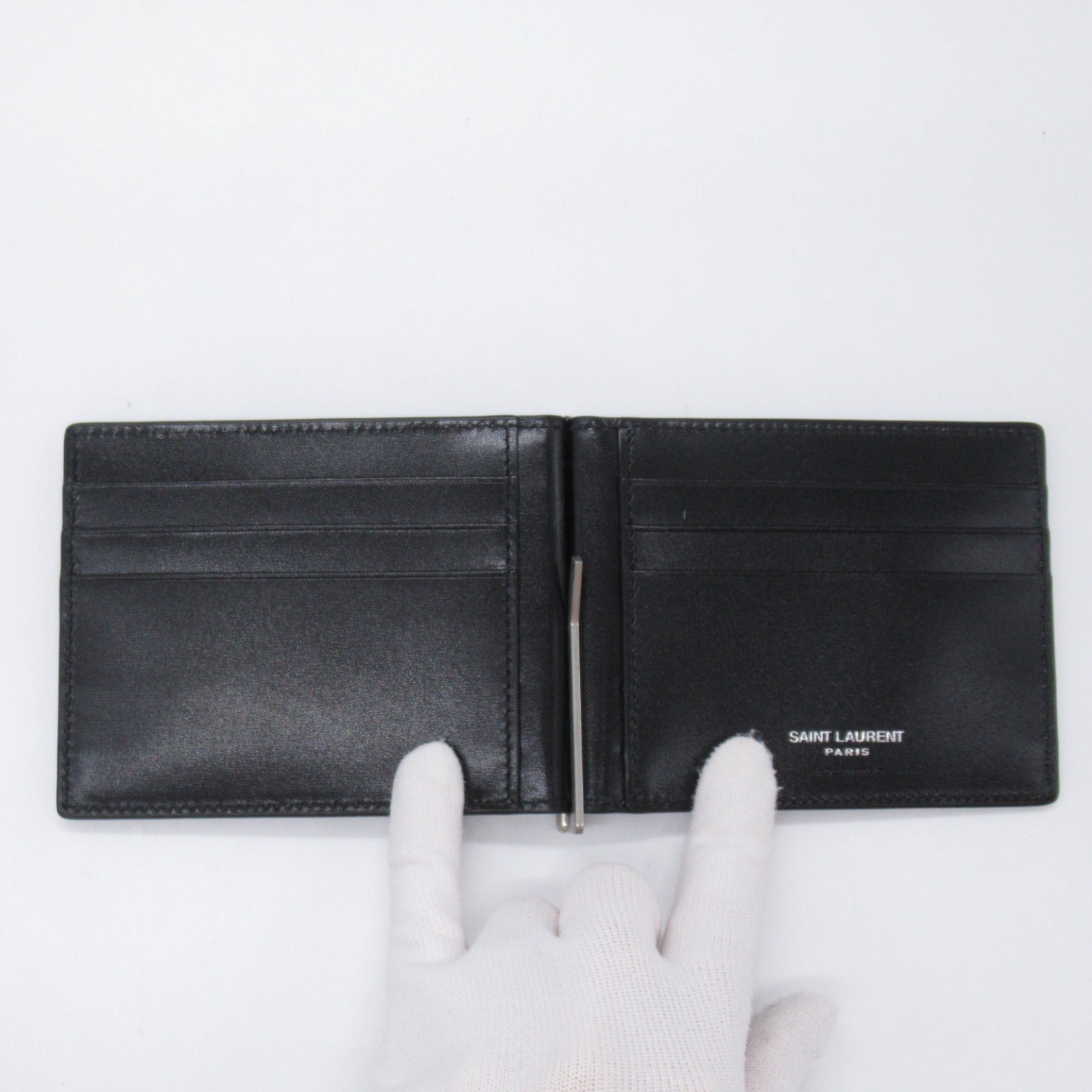 Saint Laurent SAINT LAURENT Double Fold Wallet Double Folded Wallet Leather  Black 4856300SX0E1000