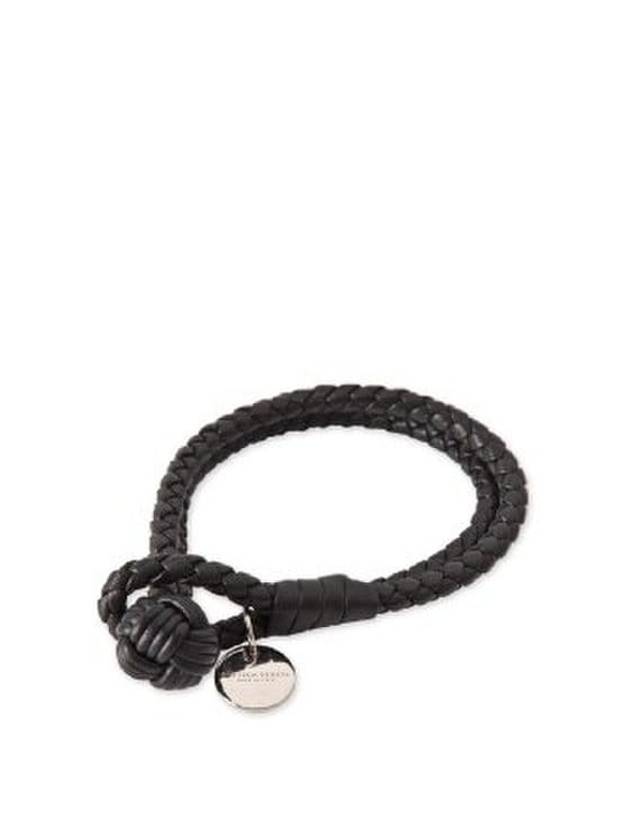 Bottega Veneta Intrecciato Double Weaving Bracelet Black