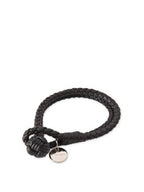 Bottega Veneta Intrecciato Double Weaving Bracelet Black