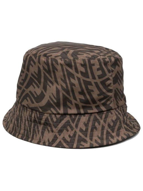 Fendi Wave Monogram Logo Bucket Hat Brown