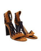 Chloe Miles Lace Up Sandals in Brown Suede