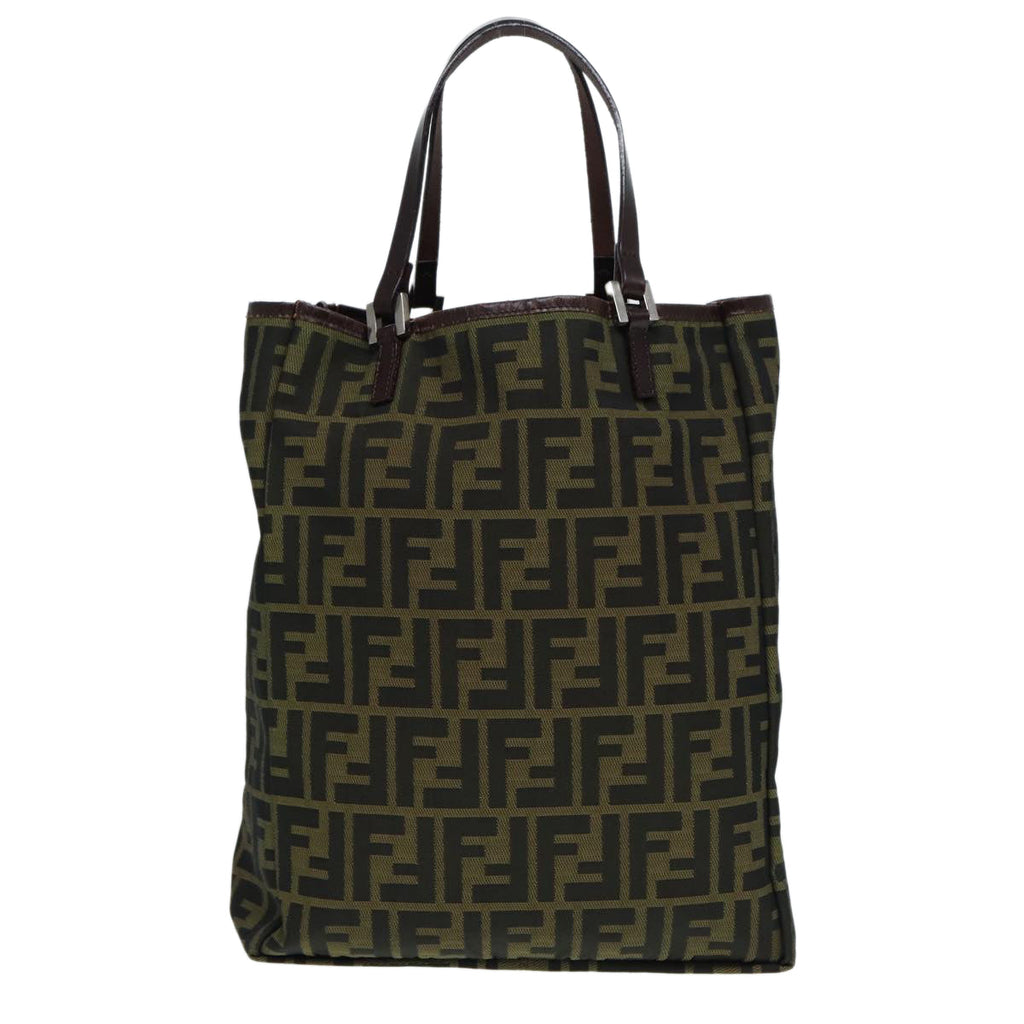 FENDI Zucca Canvas Tote Bag Brown Black Silver87107
