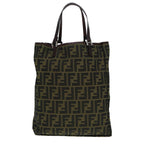 FENDI Zucca Canvas Tote Bag Brown Black Silver87107