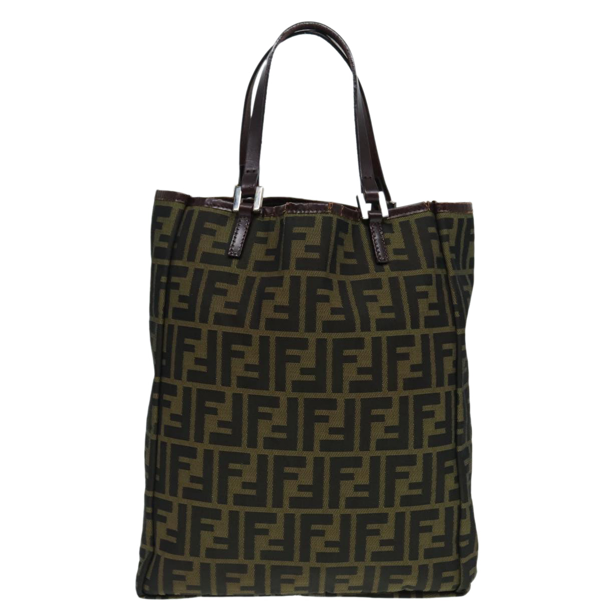 FENDI Zucca Canvas Tote Bag Brown Black Silver87107