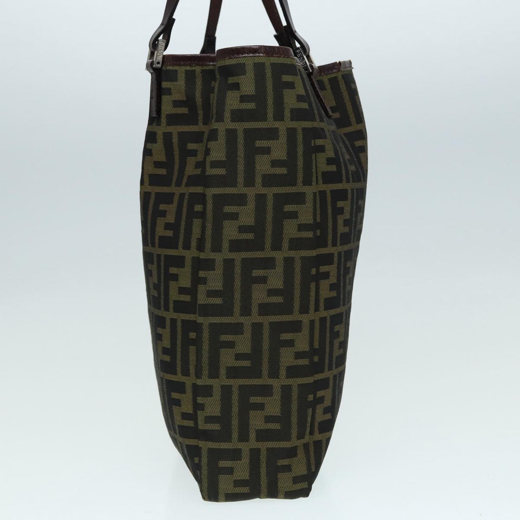 FENDI Zucca Canvas Tote Bag Brown Black Silver87107