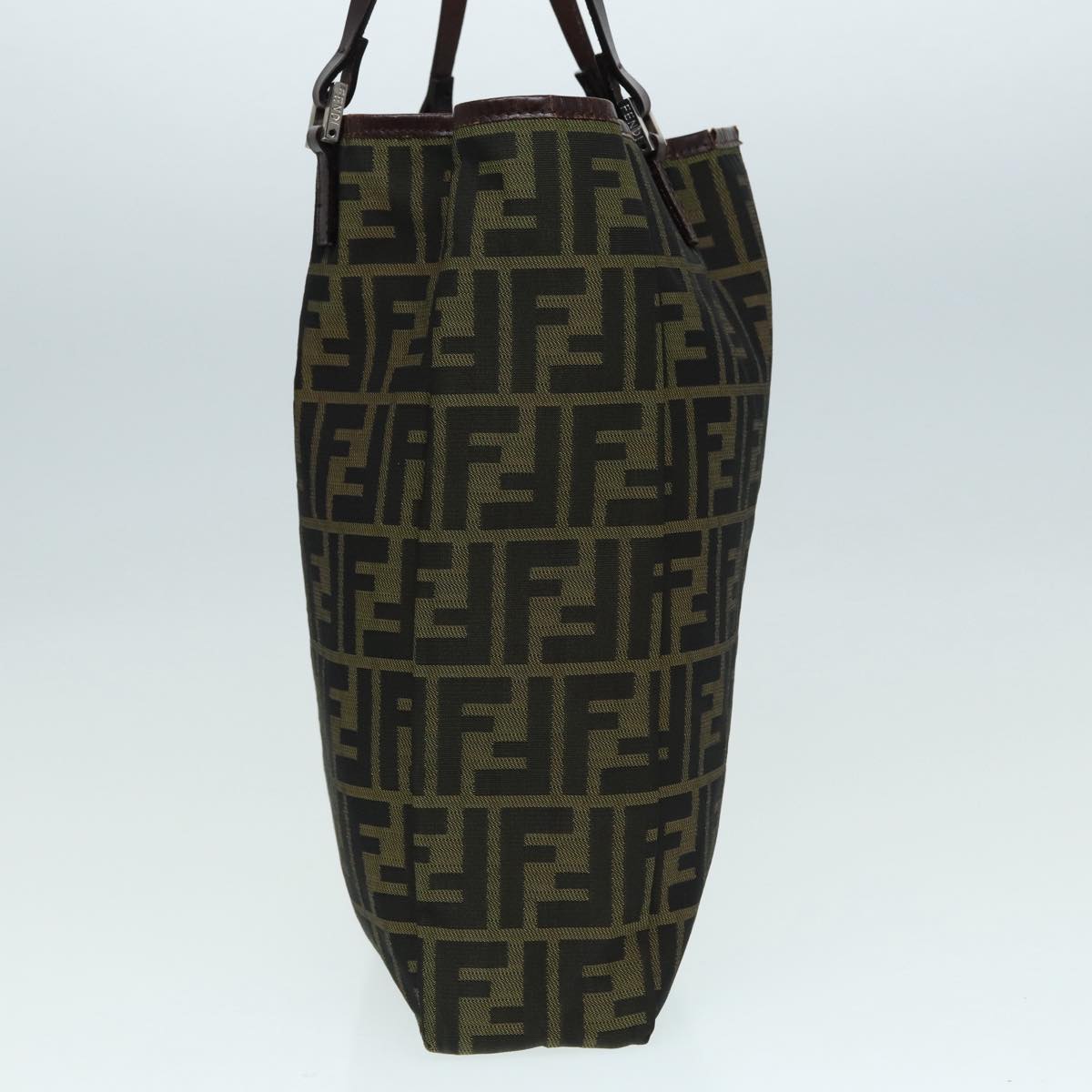 FENDI Zucca Canvas Tote Bag Brown Black Silver87107