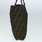 FENDI Zucca Canvas Tote Bag Brown Black Silver87107