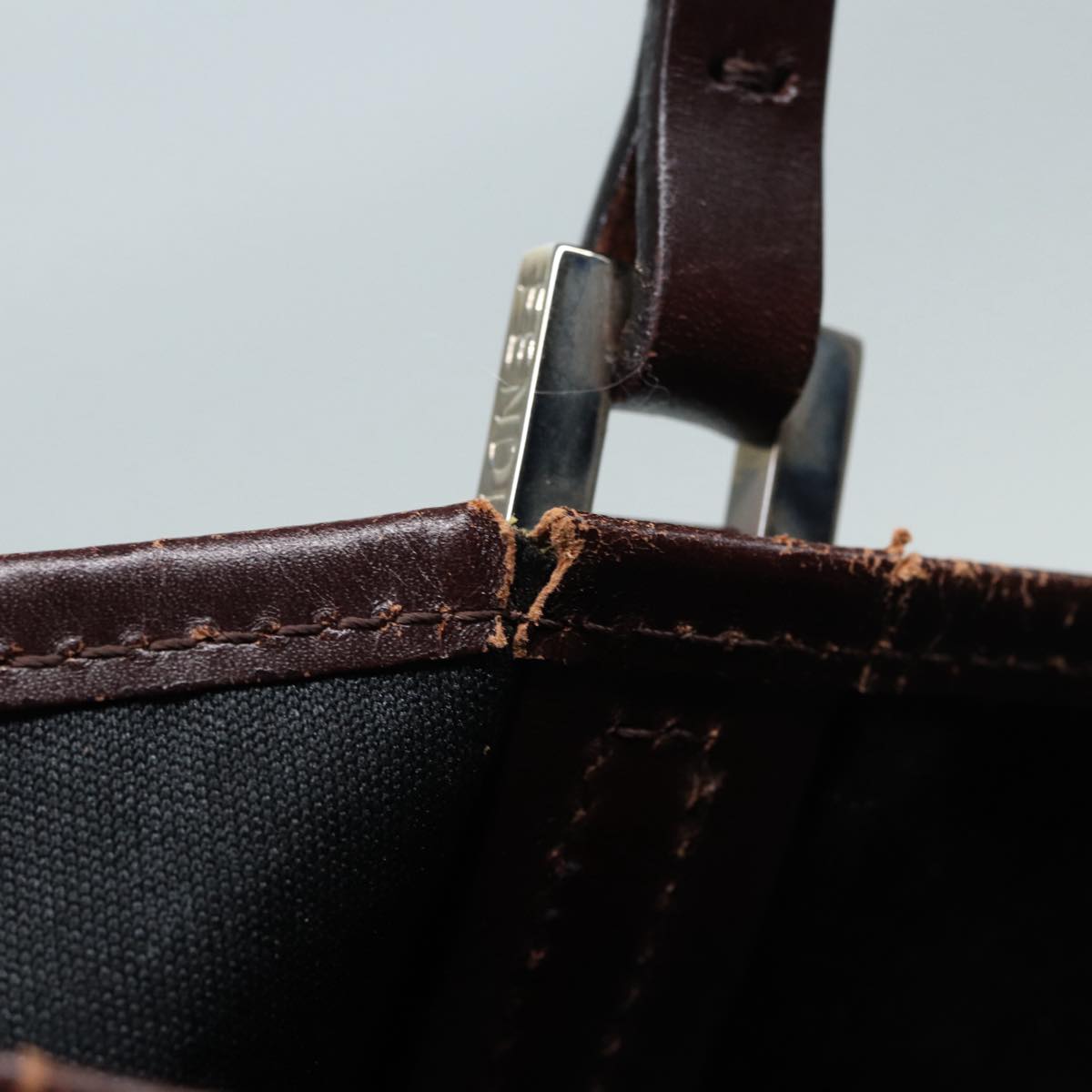 FENDI Zucca Canvas Tote Bag Brown Black Silver87107
