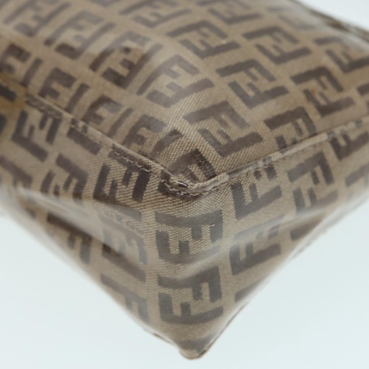 FENDI Zucchino Canvas Hand Bag Beige Gold87208