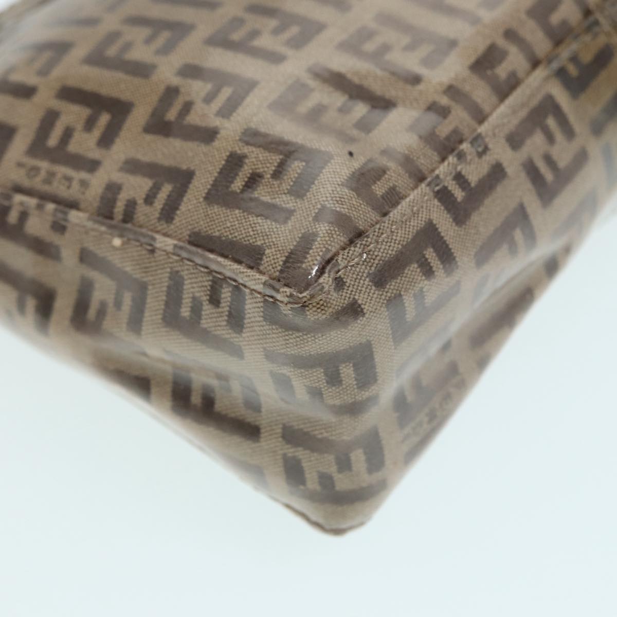 FENDI Zucchino Canvas Hand Bag Beige Gold87208