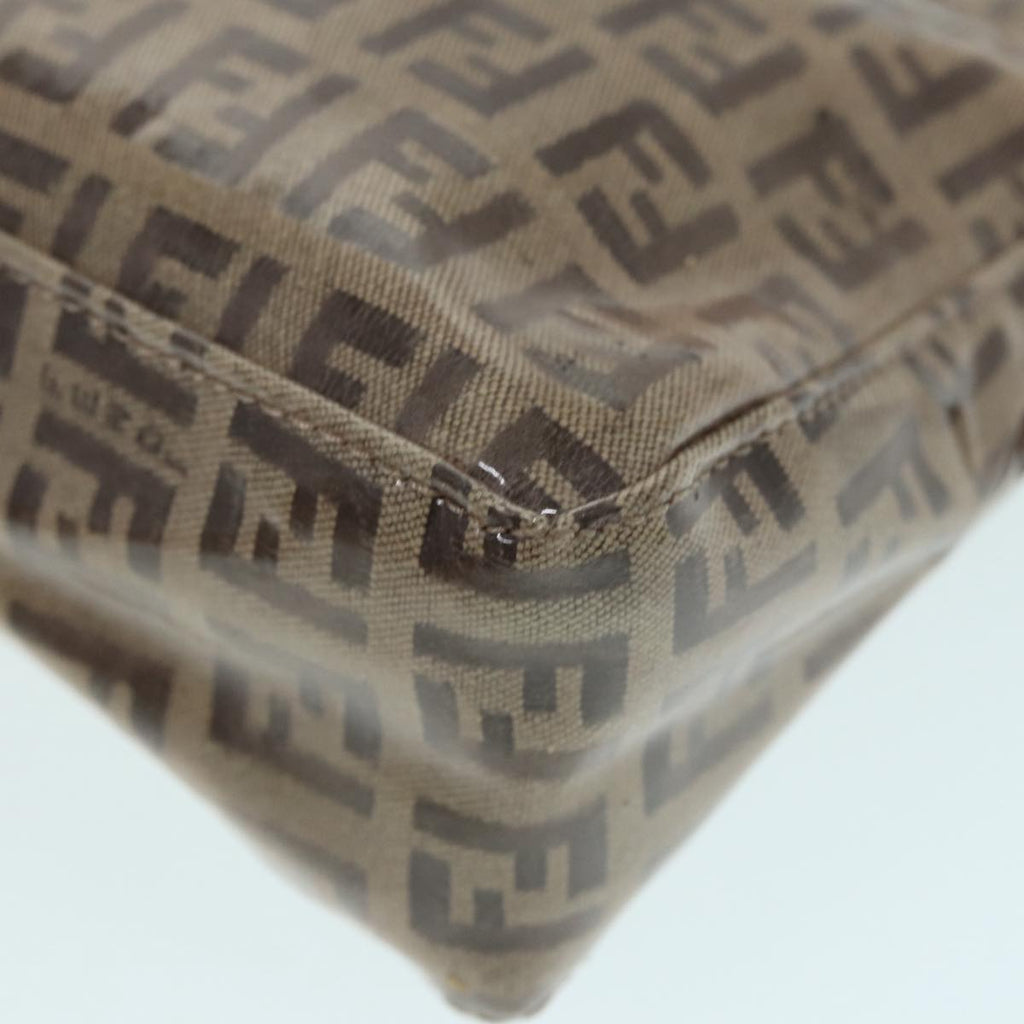 FENDI Zucchino Canvas Hand Bag Beige Gold87208