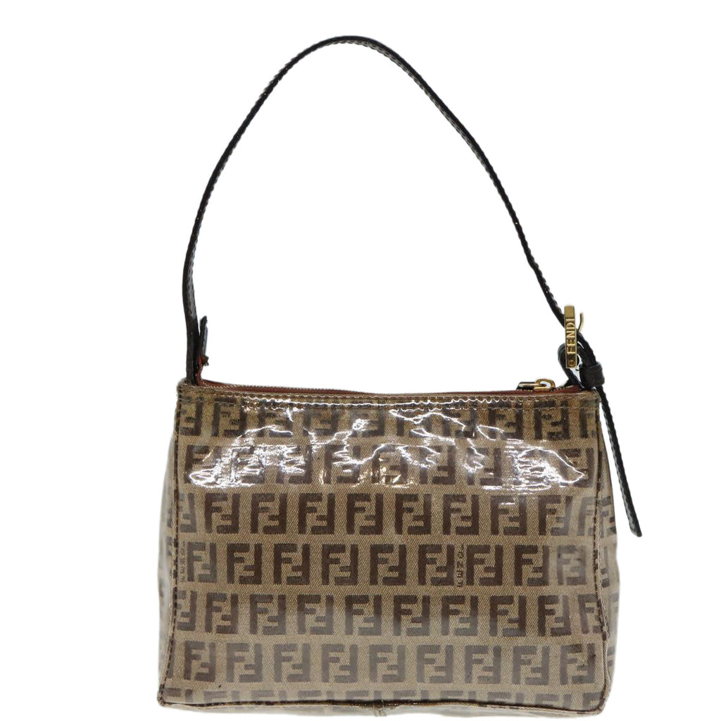 FENDI Zucchino Canvas Hand Bag Beige Gold87208