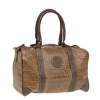 FENDI Zucchino Canvas Boston Bag Vintage Beige Brown gold87247