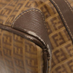FENDI Zucchino Canvas Boston Bag Vintage Beige Brown gold87247