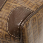 FENDI Zucchino Canvas Boston Bag Vintage Beige Brown gold87247