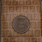 FENDI Zucchino Canvas Boston Bag Vintage Beige Brown gold87247