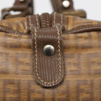 FENDI Zucchino Canvas Boston Bag Vintage Beige Brown gold87247