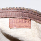 FENDI Zucchino Canvas Boston Bag Vintage Beige Brown gold87247