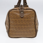 FENDI Zucchino Canvas Boston Bag Vintage Beige Brown gold87247